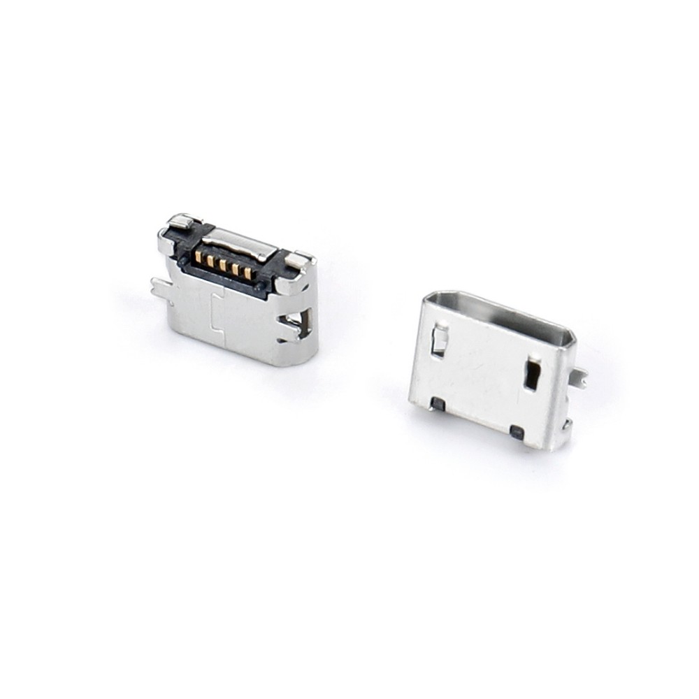 04BT-1816-N   Micro USB 5F SMT B型兩腳全貼短針加焊盤有柱無卷邊