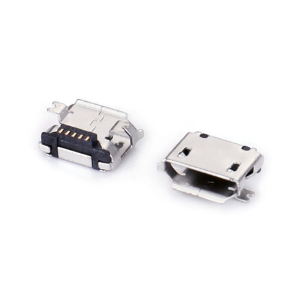 04BT-1830   Micro USB 5F SMT 兩腳全貼有卷邊墊高0.9